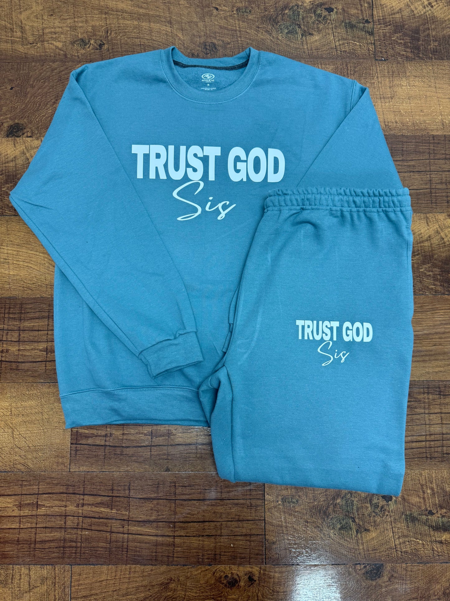 UNISEX Light Blue Fleece Crewneck Sweatsuit