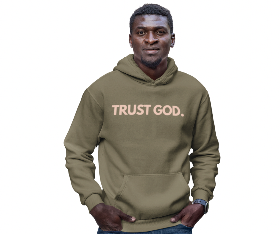 Trust God For Men Olive Hoodie
