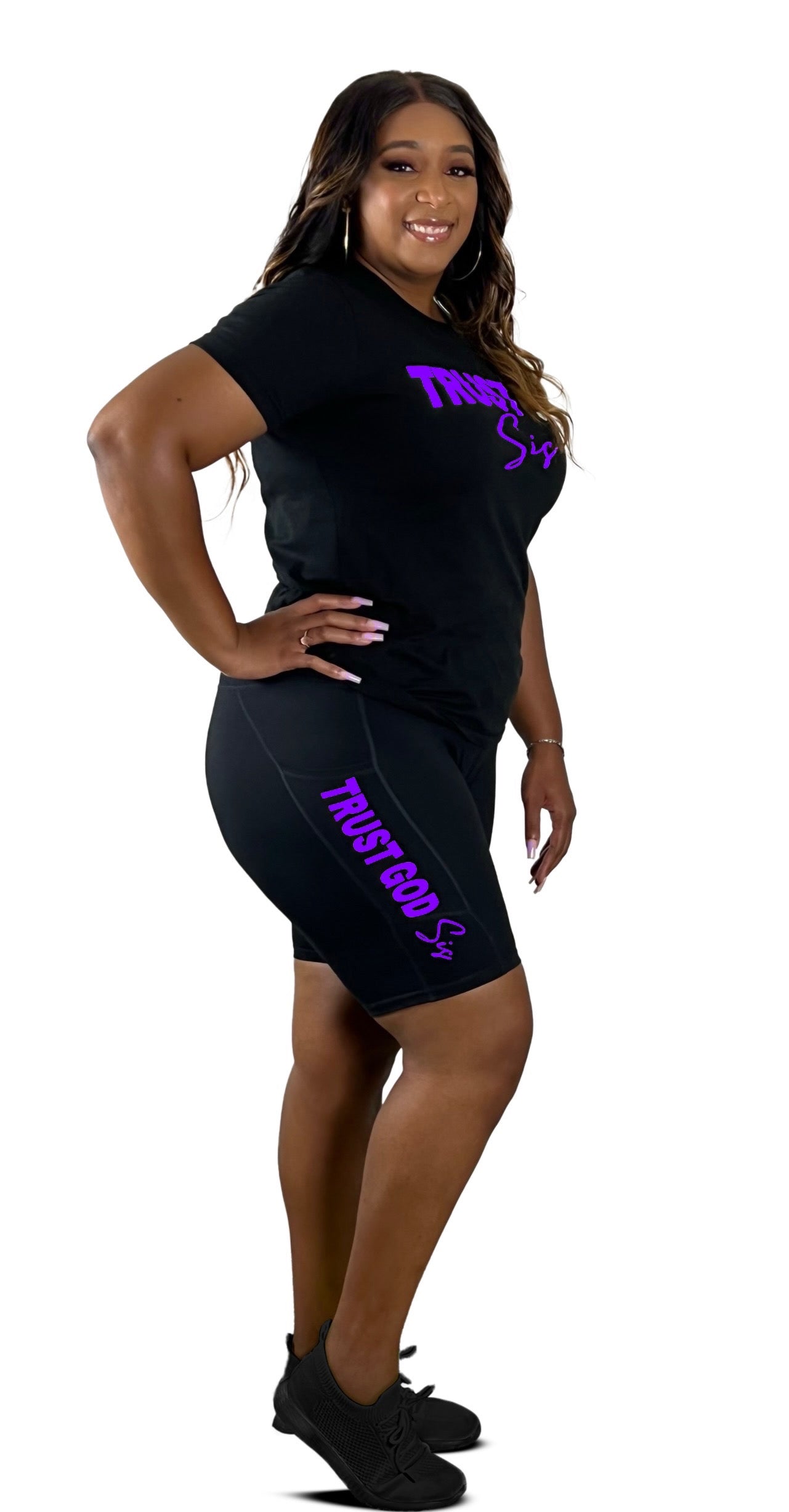 Biker Short Combo Black & Purple
