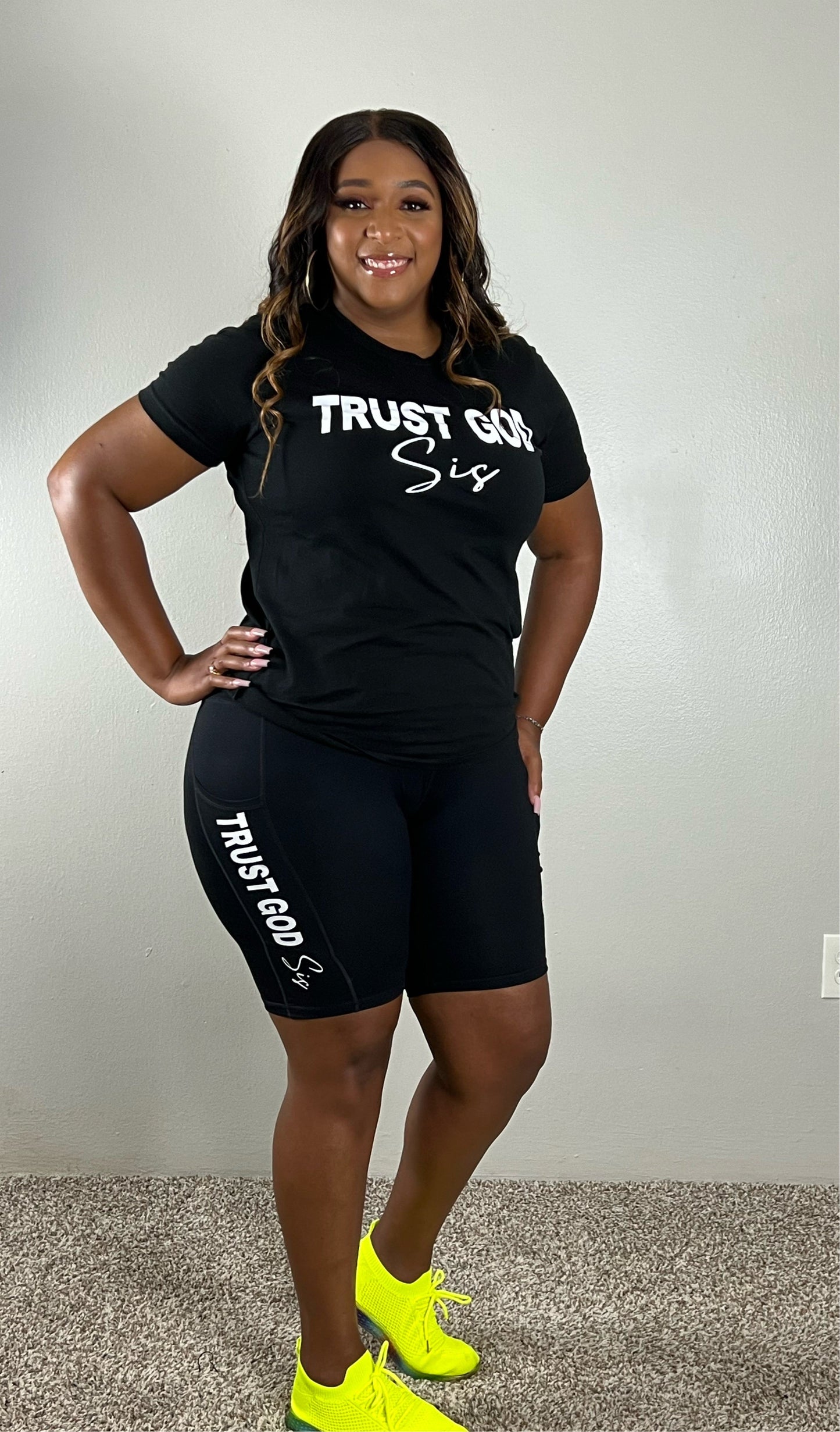 Biker Short Combo Black Trust God Sis Apparel