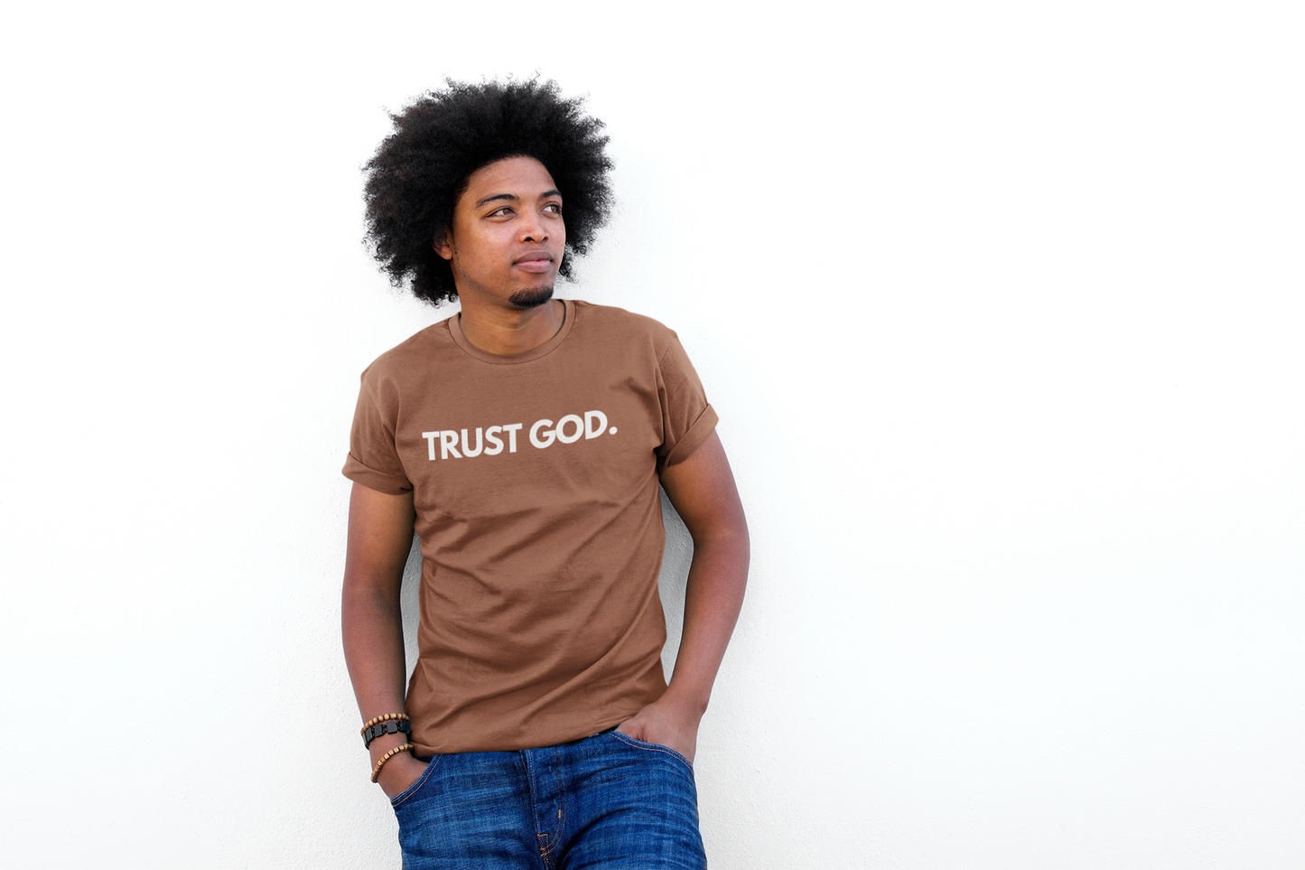 Trust God For Men Cocoa DS Tee