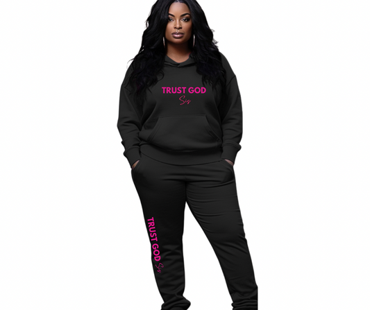 PRE ORDER Black & HPink Unisex Fit Signature Fleece Sweatsuit Set