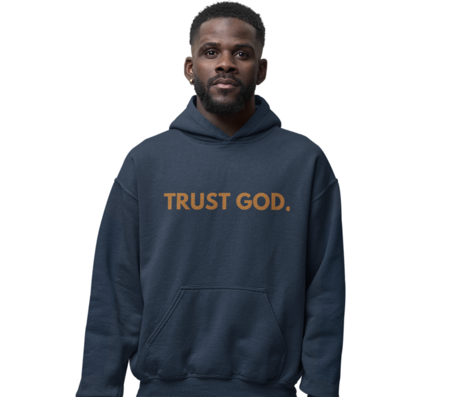 Trust God For Men Navy Hoodie