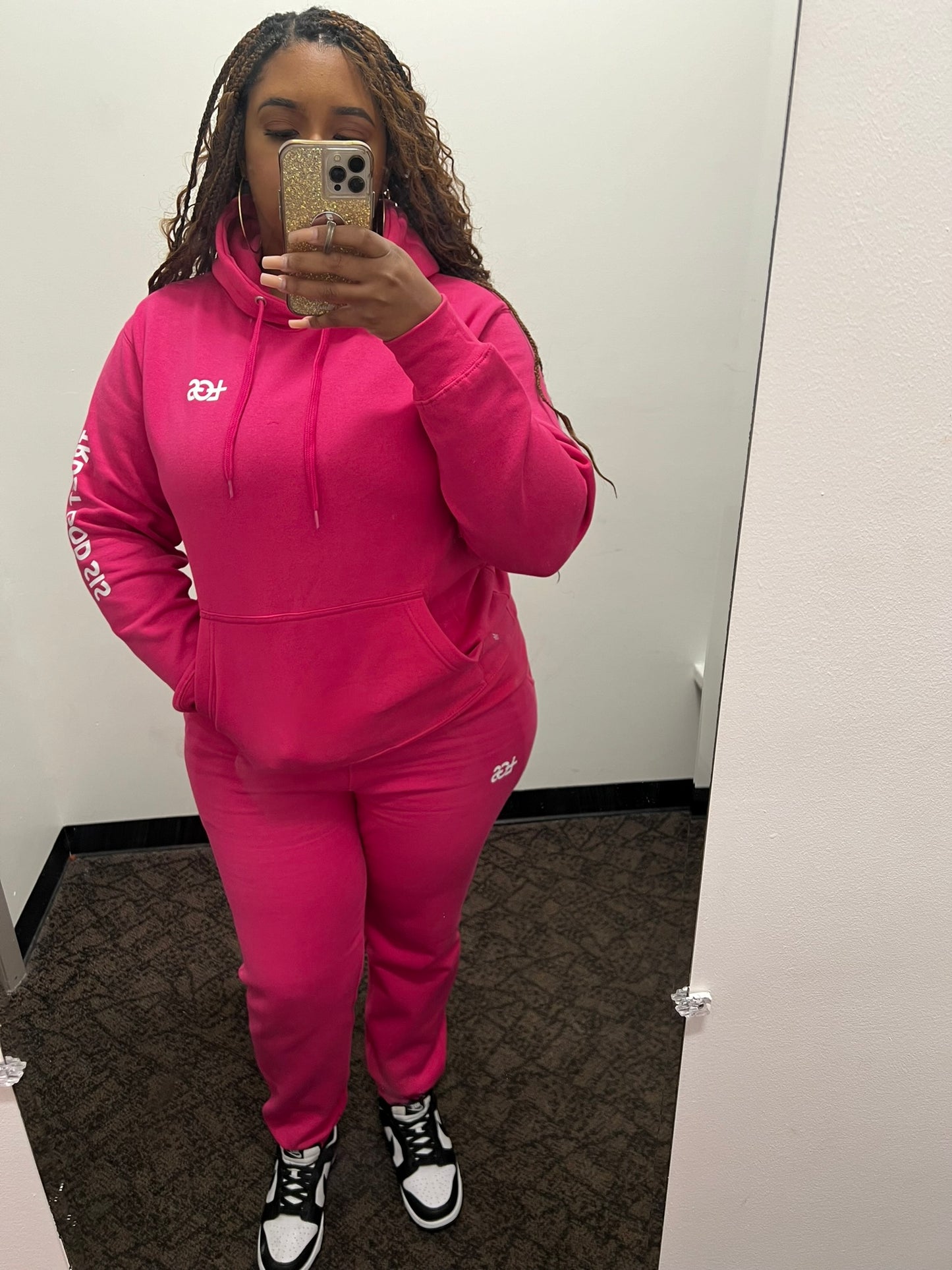 PRE ORDER SLIM FIT Pink Fleece Sweatsuit Set