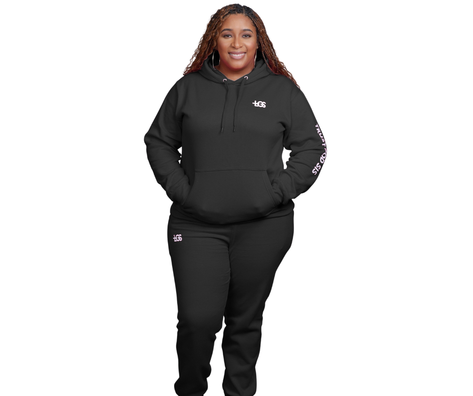 PRE ORDER Unisex Fit Black Fleece Sweatsuit Set